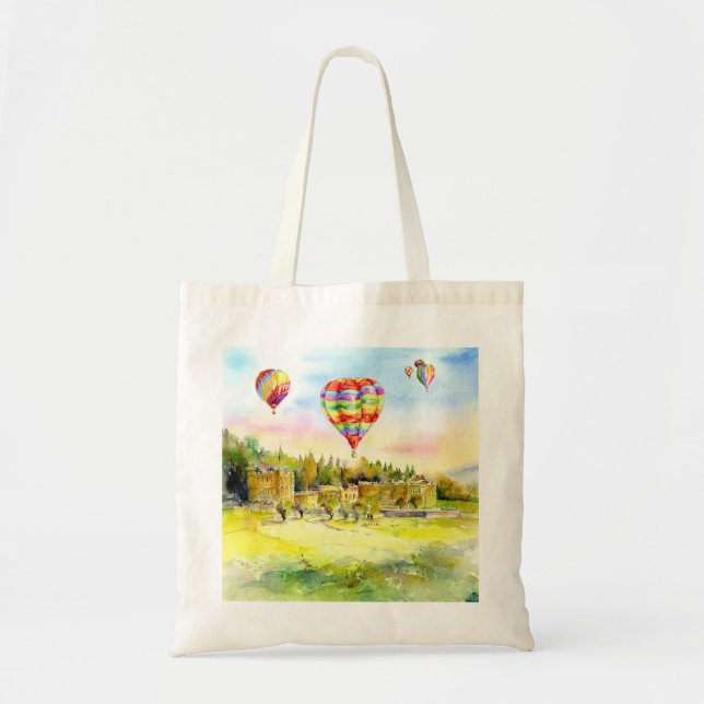Chatsworth house and balloons bag. tote bag (Front)