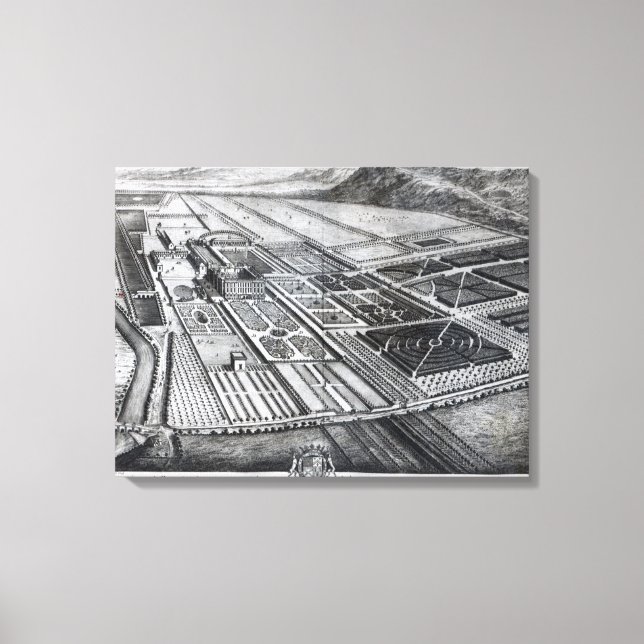 Chatsworth House, engraved by Johannes Kip Canvas Print (Front)