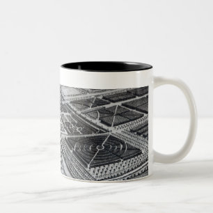 Chatsworth House, engraved by Johannes Kip Two-Tone Coffee Mug