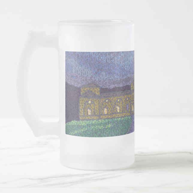Chatsworth stables frosted glass beer mug (Left)