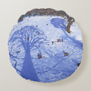 Chatsworth winter tree shadows 2013 round cushion