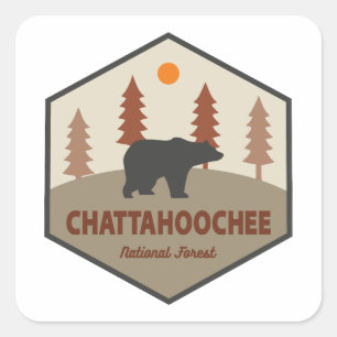Chattahoochee National Forest Bear Square Sticker