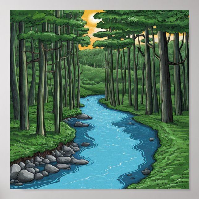 Chattahoochee River Georgia Painting Poster (Front)