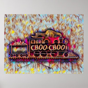 Chattanooga Choo Choo neon oil painting Poster