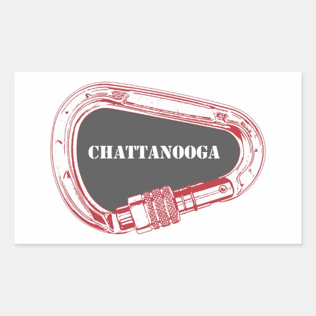 Chattanooga Climbing Carabiner Rectangular Sticker (Front)