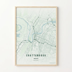Chattanooga Forest Map Print Poster Wallart Gift