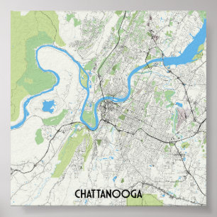 Chattanooga map poster