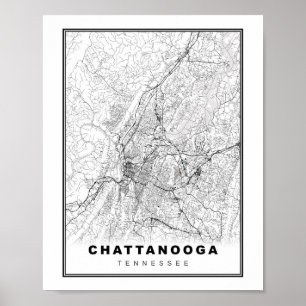 Chattanooga Map Poster