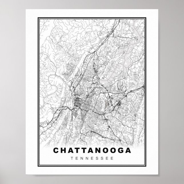 Chattanooga Map Poster (Front)
