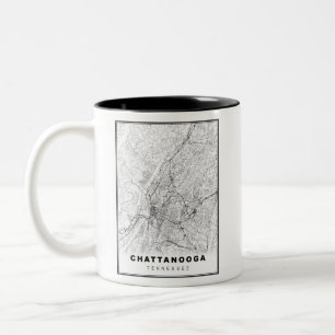 Chattanooga Map Two-Tone Coffee Mug