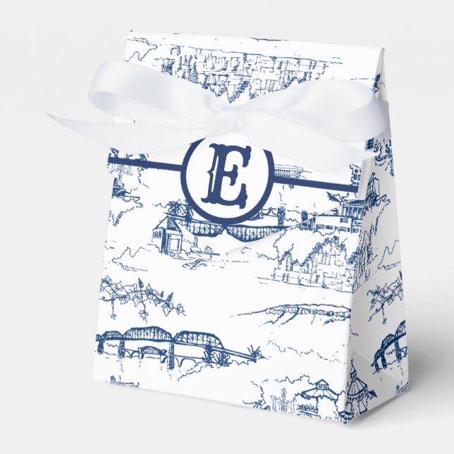 Chattanooga Monogram Blue Favour Box (Front Side)