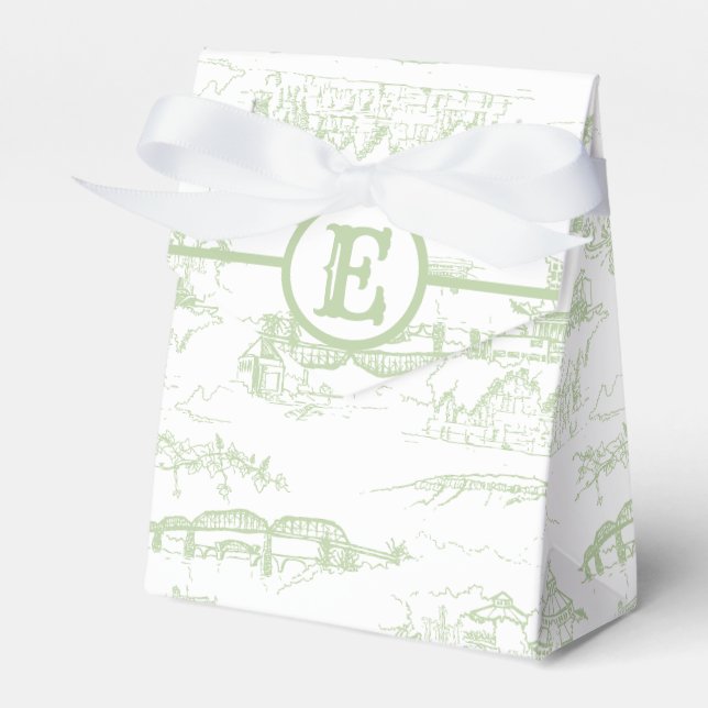 Chattanooga Monogram Sage Favour Box (Front Side)