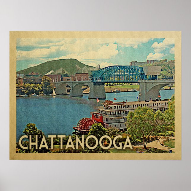 Chattanooga Poster Tennessee Vintage Travel (Front)