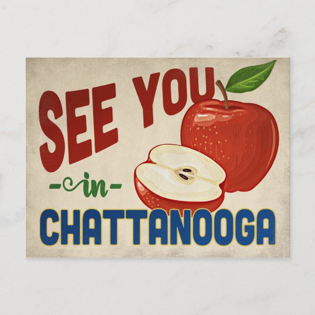 Chattanooga Tennessee Apple - Vintage Travel Postcard (Front)