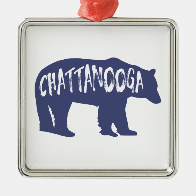 Chattanooga Tennessee Bear Metal Tree Decoration (Front)