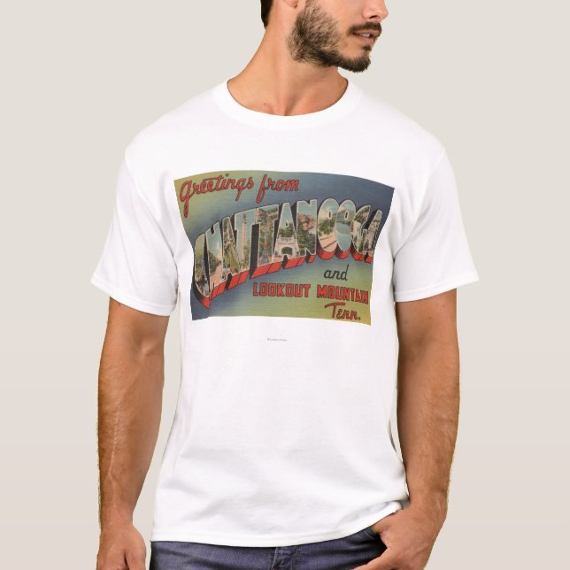Chattanooga, Tennessee - Large Letter Scenes T-Shirt (Front)