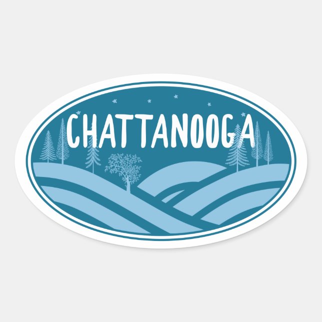 Chattanooga Tennessee Outdoors Oval Sticker (Front)