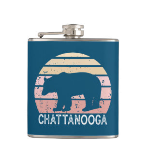 Chattanooga Tennessee Retro Bear Hip Flask