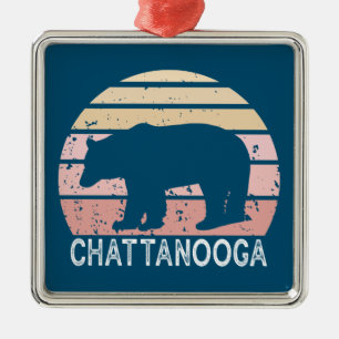 Chattanooga Tennessee Retro Bear Metal Tree Decoration