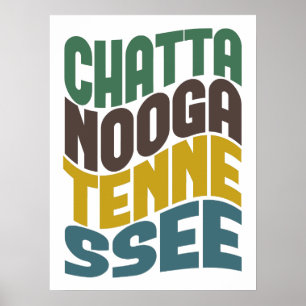 Chattanooga Tennessee Retro Wave Poster