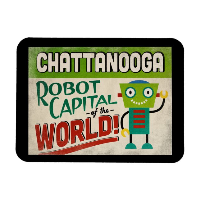 Chattanooga Tennessee Robot - Funny Vintage Magnet (Horizontal)