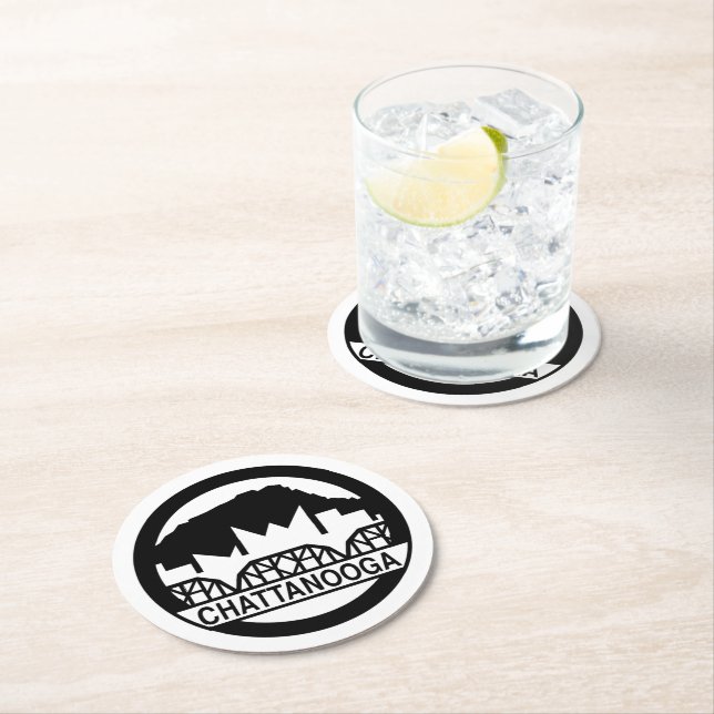 Chattanooga Tennessee Round Paper Coaster (Insitu)