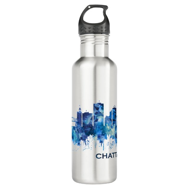 Chattanooga Tennessee Skyline Blue 710 Ml Water Bottle (Front)