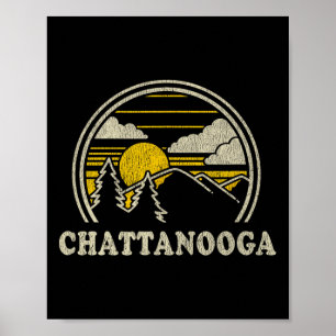 Chattanooga Tennessee Tn T Shirt Vintage Hiking Mo Poster