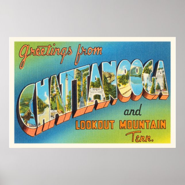 Chattanooga Tennessee TN Vintage Travel Souvenir Poster (Front)