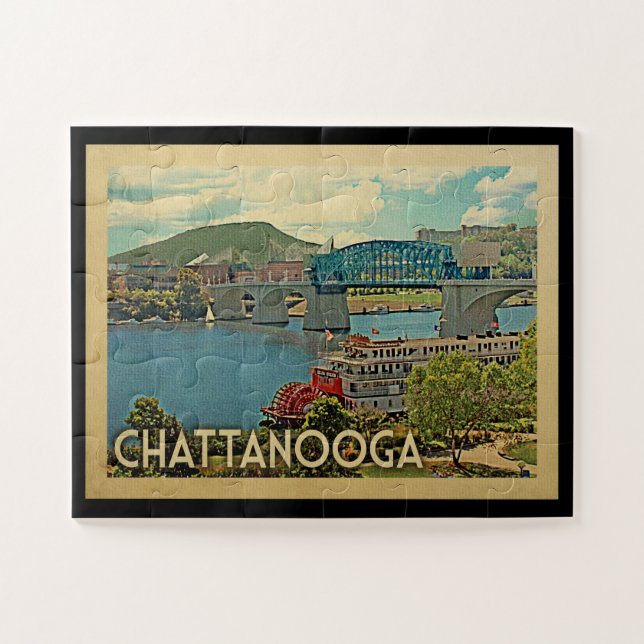 Chattanooga Tennessee Vintage Travel Jigsaw Puzzle (Horizontal)