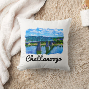 Chattanooga Tennessee Watercolor Cushion