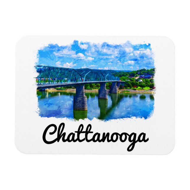 Chattanooga Tennessee Watercolor  Magnet (Horizontal)