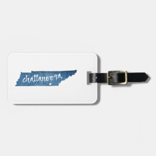 Chattanooga Tennessee Wood Grain Luggage Tag