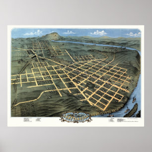 Chattanooga, TN Panoramic Map - 1871 Poster