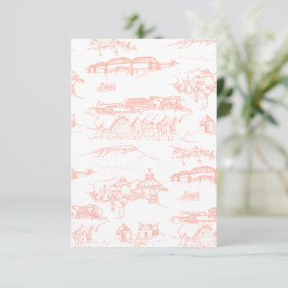Chattanooga Toile Blush Colour Sample Thank You Card