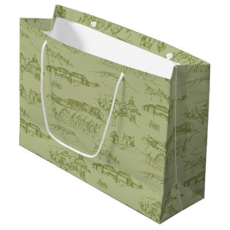 Chattanooga Toile Green Large Gift Bag