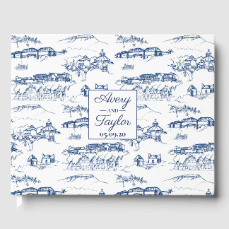 Chattanooga Toile Navy and White Wedding Guest Book