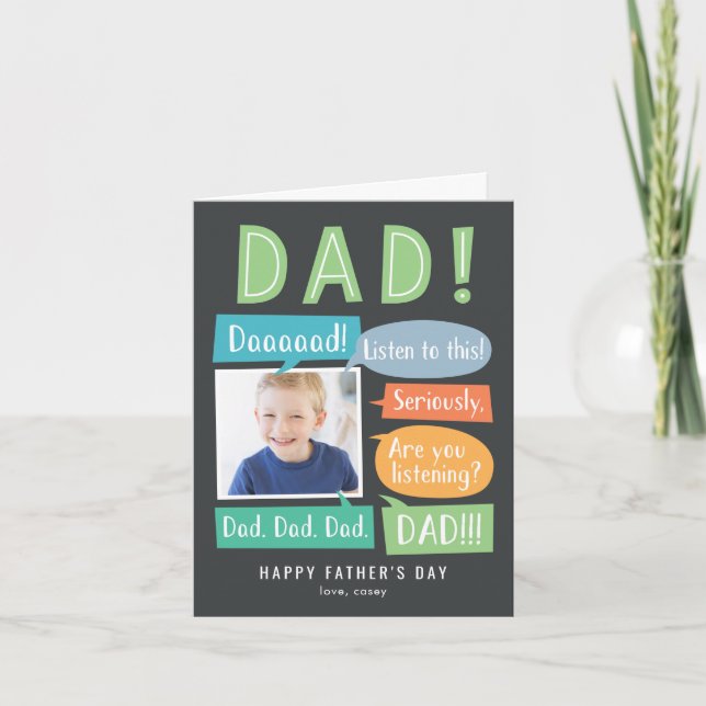 Chatterbox Custom Photo Father's Day Card (Front)