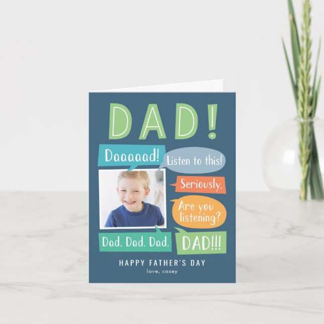 Chatterbox Custom Photo Father's Day Card (Front)