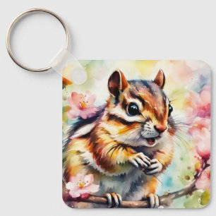 Chattering Spring Chipmunk Key Ring