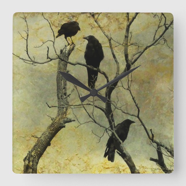 Chatting Crows Square Wall Clock (Front)