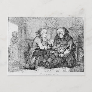 Chatting, illustration postcard