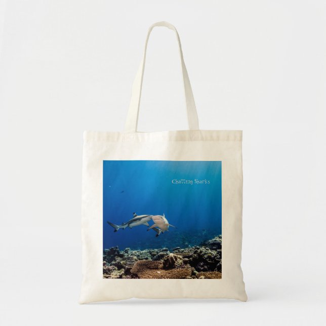 Chatting Sharks Tote Bag (Front)