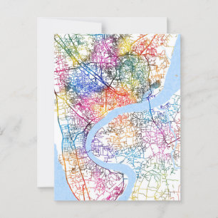 Chattogram Bangladesh City Map Postcard