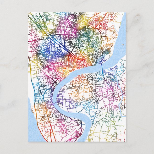 Chattogram Bangladesh City Map Postcard (Front)