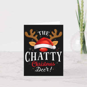 Chatty Christmas Deer Pjs Xmas Family Matching Card