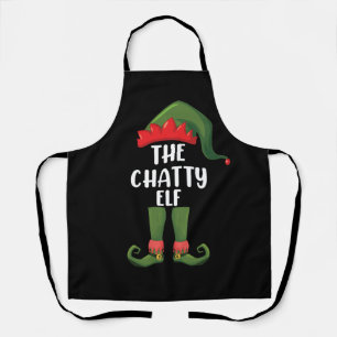 Chatty Elf Family Matching Group Christmas Apron