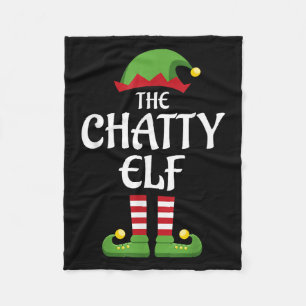 Chatty Elf Family Matching Group Christmas  Fleece Blanket