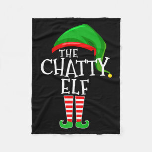 Chatty Elf Family Matching Group Christmas Premium Fleece Blanket
