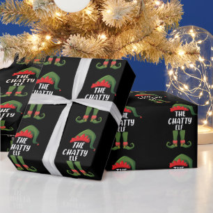 Chatty Elf Family Matching Group Christmas Wrapping Paper